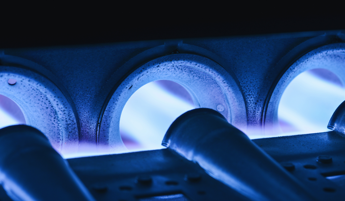 Close up of furnace thermocouple